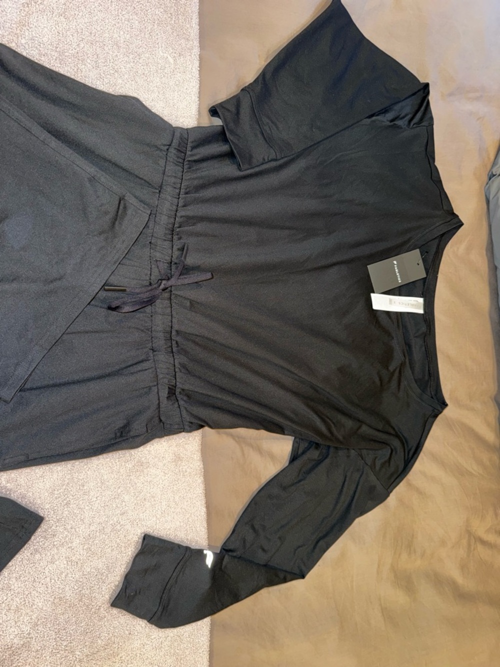 NWT Fabletics Cloud Jersey Off-Shoulder Wide-Leg Jumpsuit Onesie - Picture 2 of 4